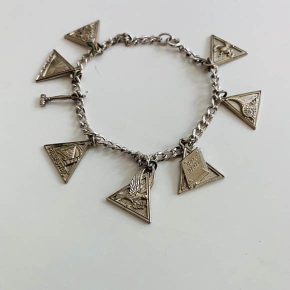 Sterling Silver Charlas Bracelet - Sorority - Pyramids - Vintage - Picture 13 of 13